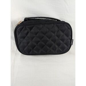 Makeup Bag Small Travel Black Cosmetic Bag Women Portable 2 Layer New
